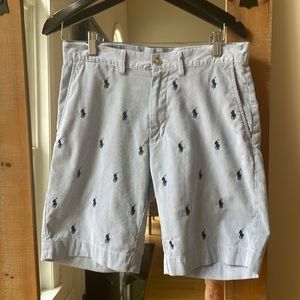 Polo Ralph Lauren Embroidered Striped Chino Shorts Size 29